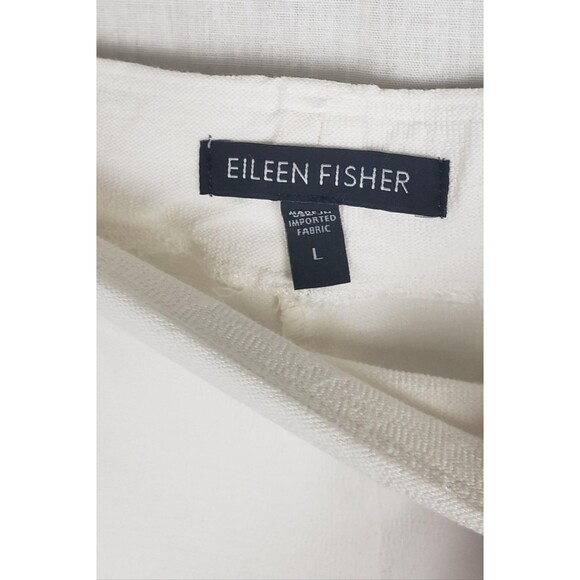 Eileen Fisher Pants Womens Large White Pull On Tapered Stretch Viscose Blend - Picture 3 of 6